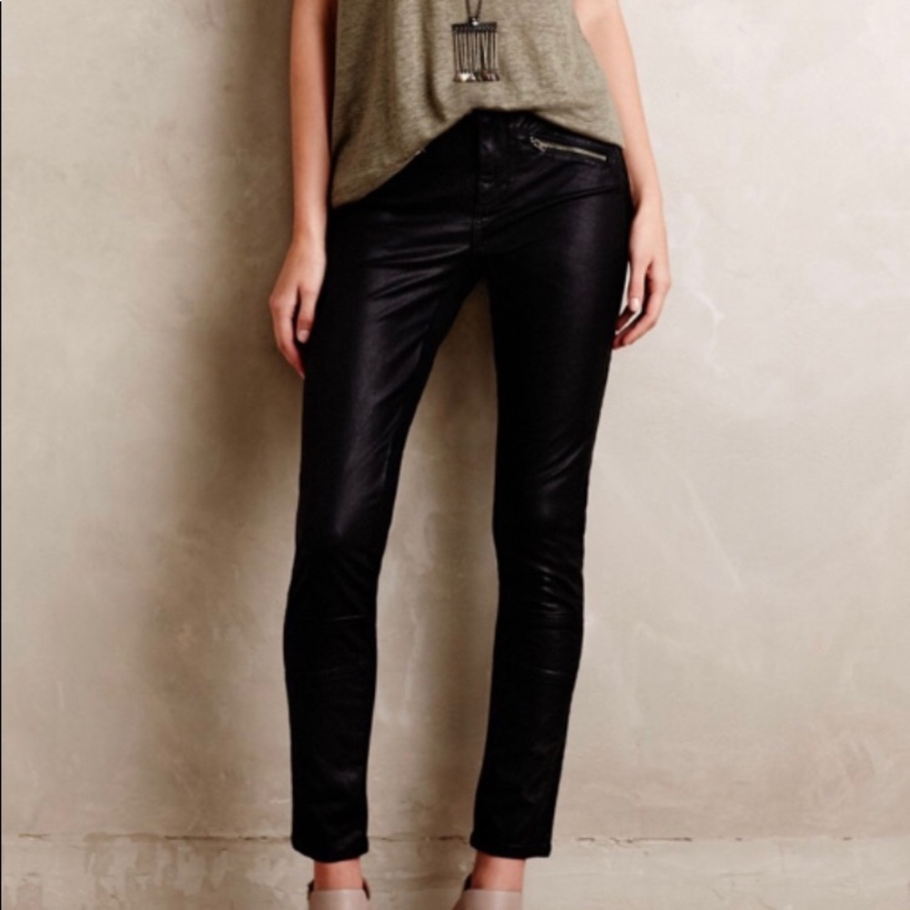 Pilcro black leather pants